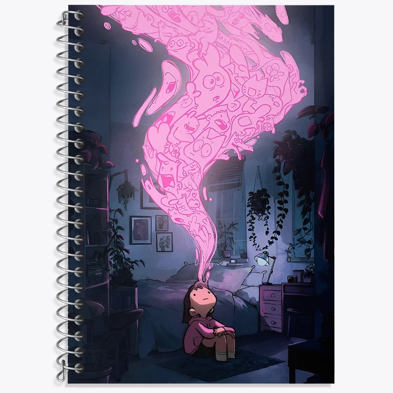 دفتر لغت 50 برگ خندالو طرح دختر رویاباف کد N3079