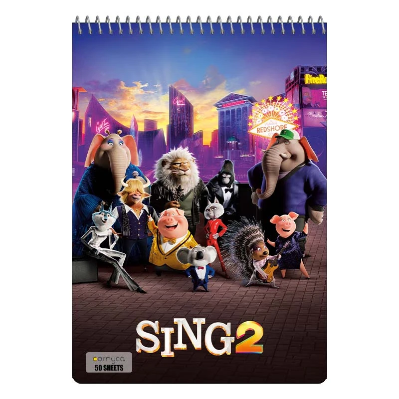 دفتر نقاشی 50 برگ سیمی کارنیکا طرح آواز بخوان Sing کد 63485