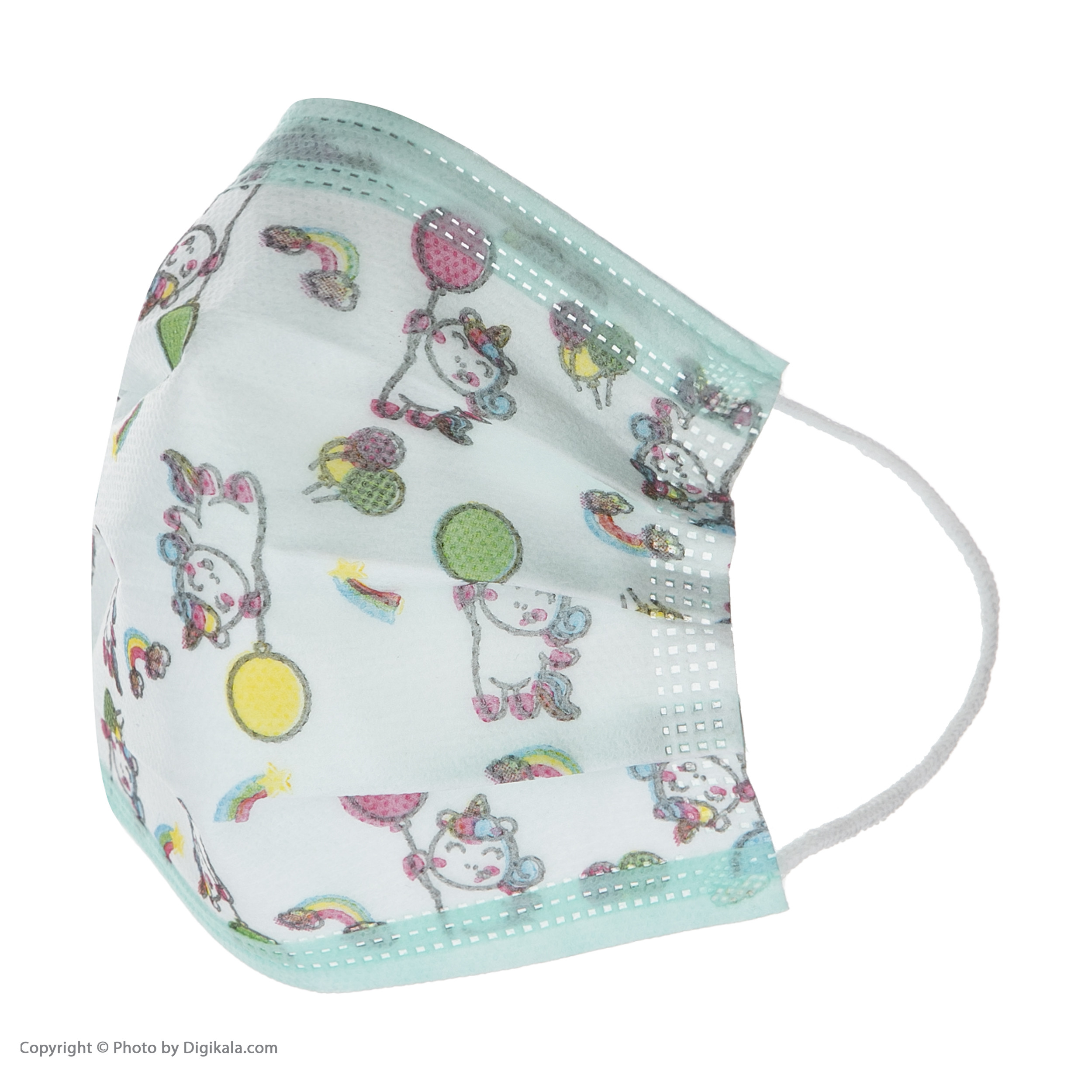 ماسک تنفسی کودک هیراد مدل طرحدار رنگارنگ مجموعه 50 عددی