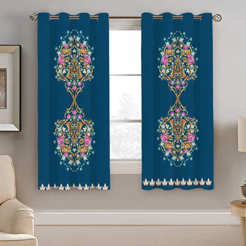 پرده نیروانا طرح سنتی مدل مخمل کد 8998 سایز 140×200 سانتی متر