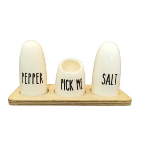 نمکدان و فلفل پاش مدل salt pepper مجموعه 3 عددی