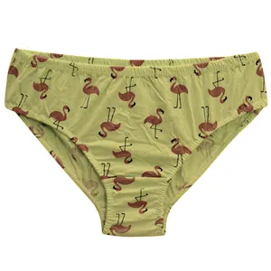 شورت زنانه مدل نخی طرح فلامینگو رنگ زرد