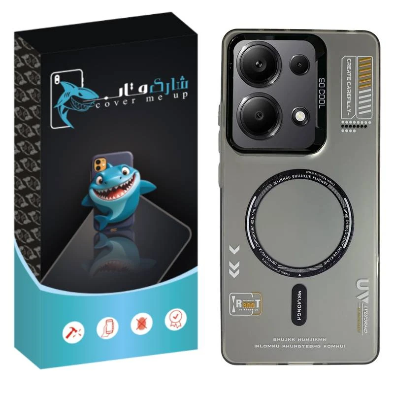 کاور شارک قاب مدل SO COOL طرح UV مناسب برای گوشی موبایل شیائومی Redmi Note 13 Pro 4G / Note 14s / Poco M6 Pro 4G