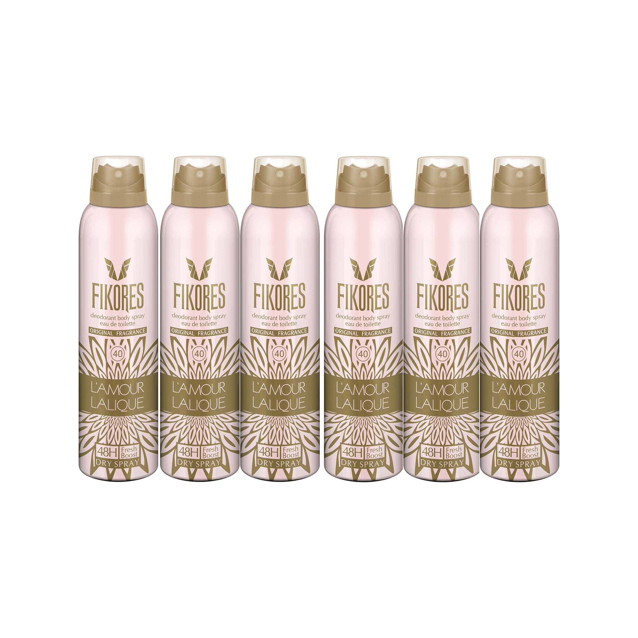  اسپری خوشبو کننده بدن زنانه فیکورس مدل Lalique L`Amour حجم 200 میلی لیتر مجموعه 6 عددی