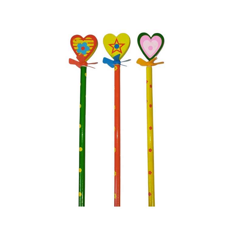  مداد مشکی مدل عروسکی طرح قلب کد 2534 بسته 3 عددی 