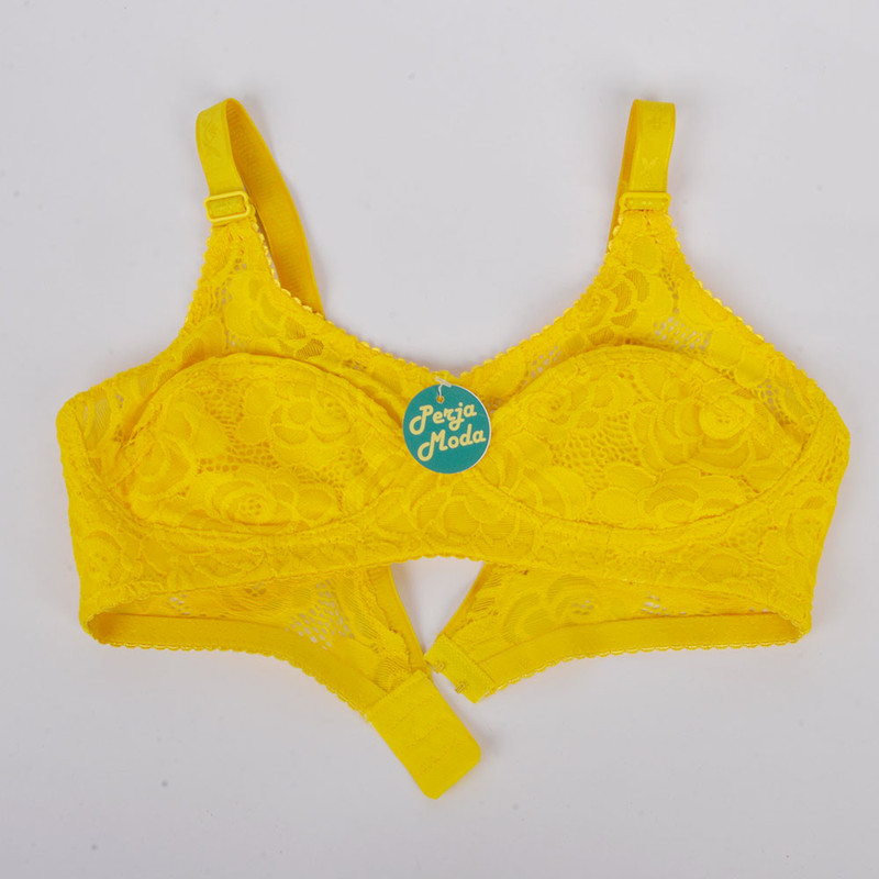 سوتین زنانه پرجامدا مدل 340019110 دانتل رنگ زرد