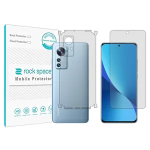 Rockspace transparent screen protector HyGEL model suitable for Xiaomi 12 mobile phone along with the back of the phone