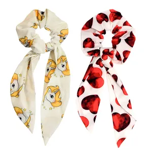 کش مو زنانه دلنار گالری مدل اسکرانچی خرگوشی پونی و قلب مجموعه 2 عددی