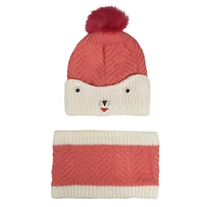 ست کلاه و شال گردن بافتنی بچگانه مدل 4365