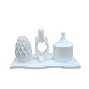 ست 4 تکه قندان بتنی مدل رومیزی