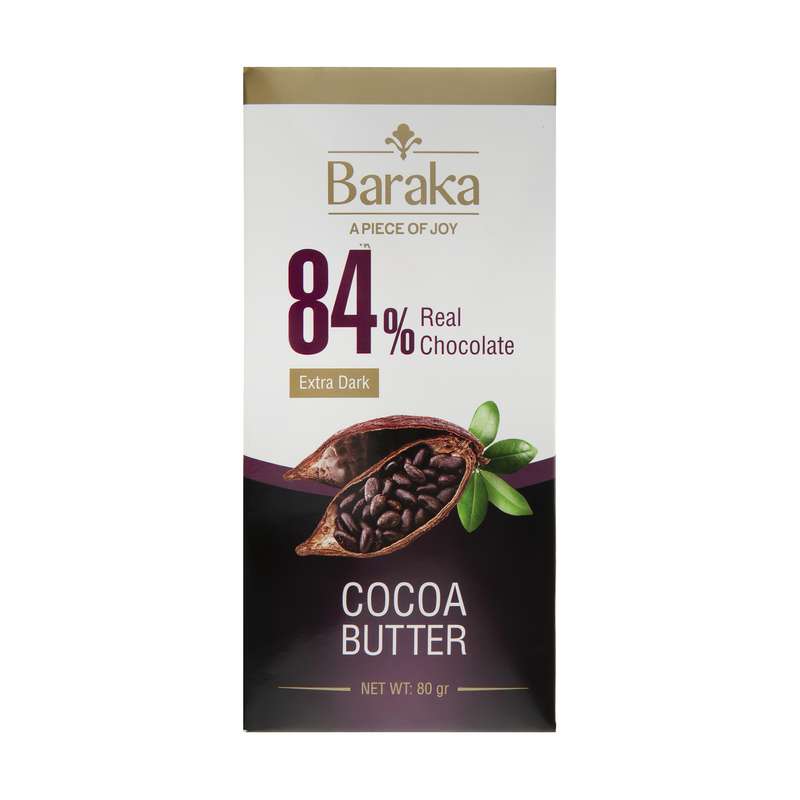شکلات تلخ 84 درصد باراکا - 80 گرم  