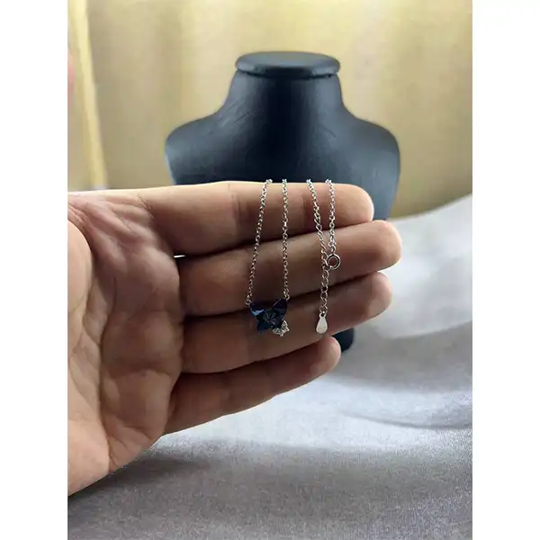 گردنبند نقره زنانه مدل پروانه خاص کد 78874