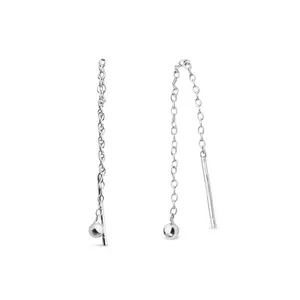 گوشواره بخیه‌ای نقره زنانه مایا ماهک مدل MSE174