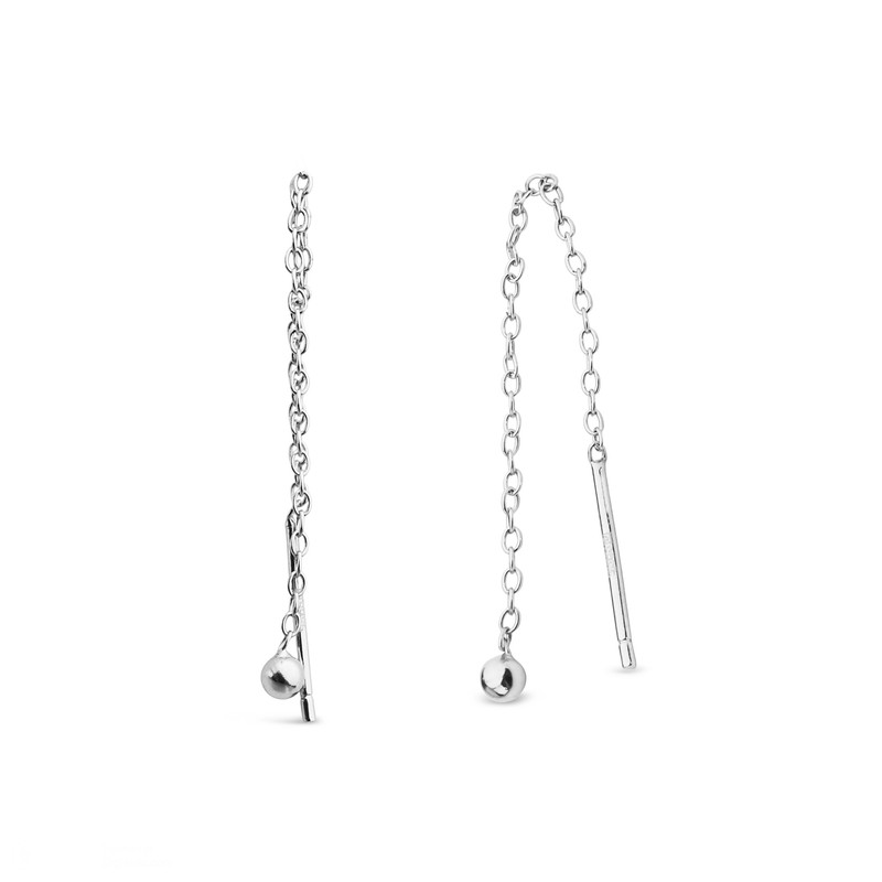 گوشواره بخیه‌ای نقره زنانه مایا ماهک مدل MSE174