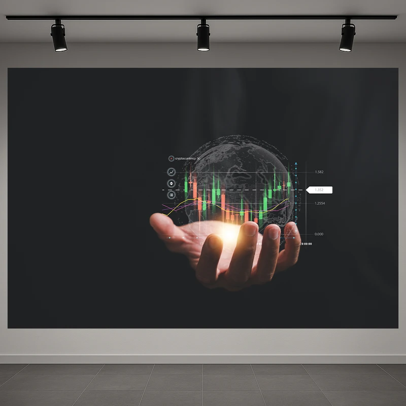 پوستر پارچه ای طرح مخمل ترید مدل تکنولوژی کد AR3059374