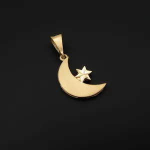 آویز گردنبند طلا 18 عیار زنانه مدل ماه و ستاره