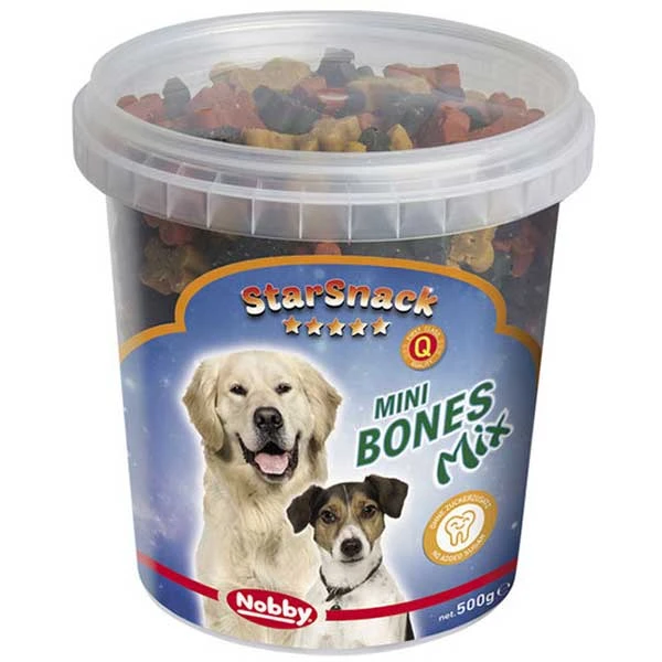 تشویقی سگ نوبی استاراسنک مدل StarSnack Mini Bones Mix وزن 500 گرم