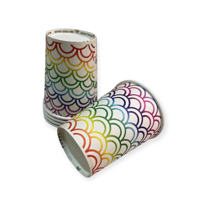 لیوان یکبار مصرف کاغذی مدل رنگین کمان بسته 50 عددی