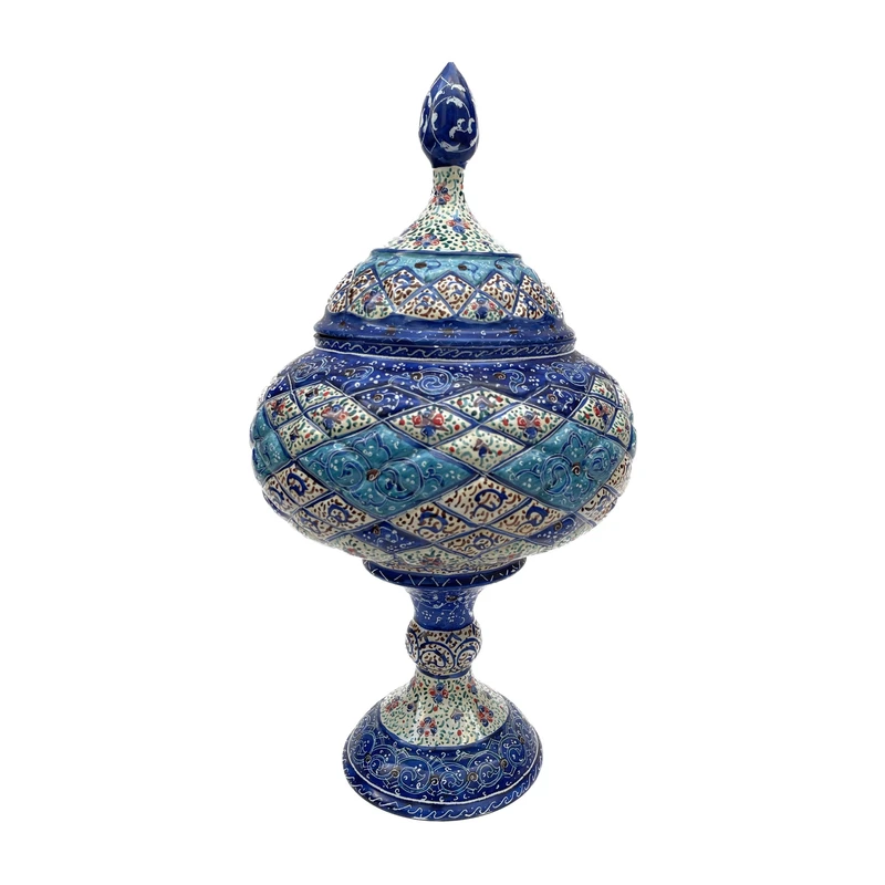شکلات خوری میناکاری مدل پایه دار