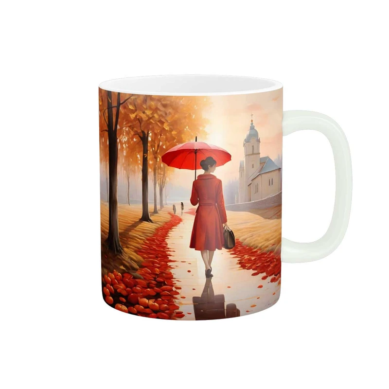 ماگ استلار طرح دخترانه پاییزی کد 1763