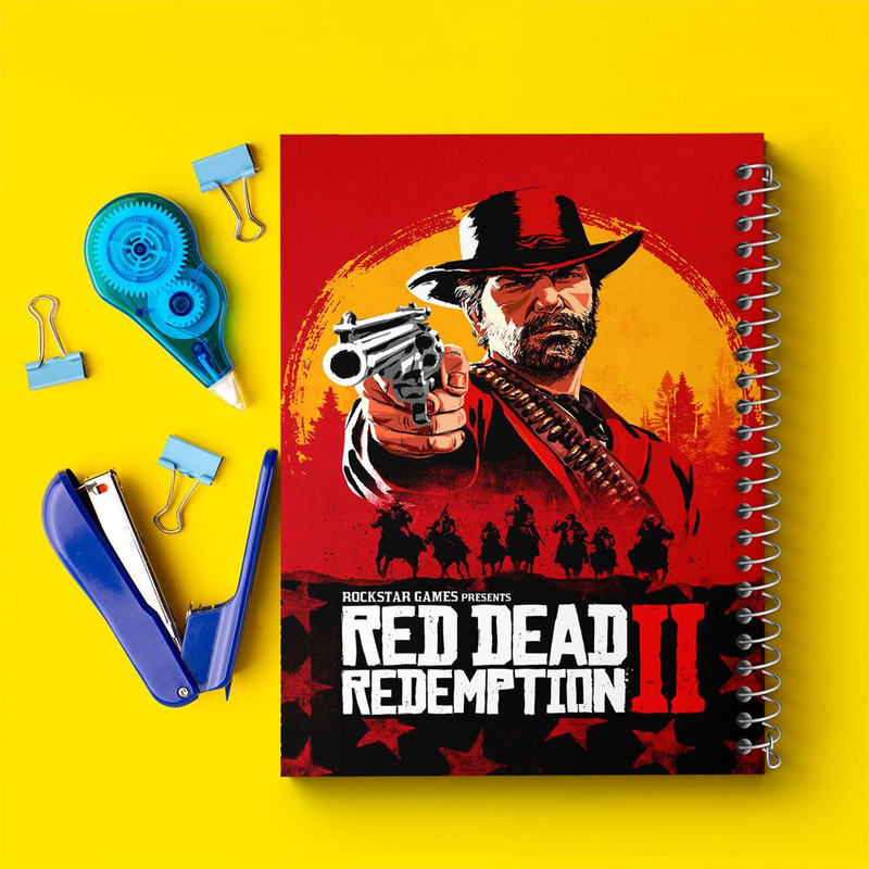 دفتر مشق 50 برگ خندالو مدل Red Dead کد 10293