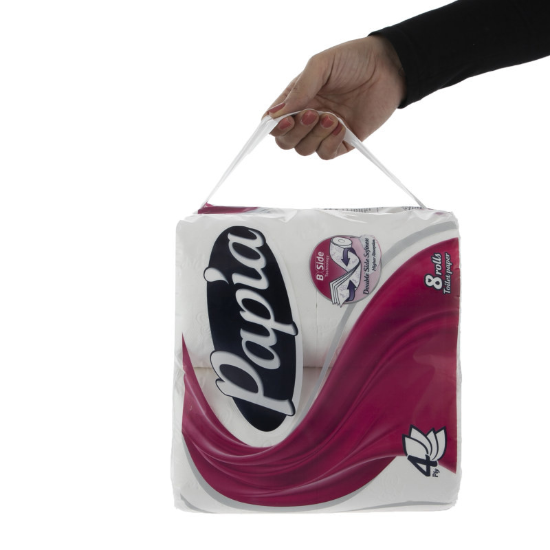 دستمال توالت پاپیا مدل W8 بسته 8 عددی