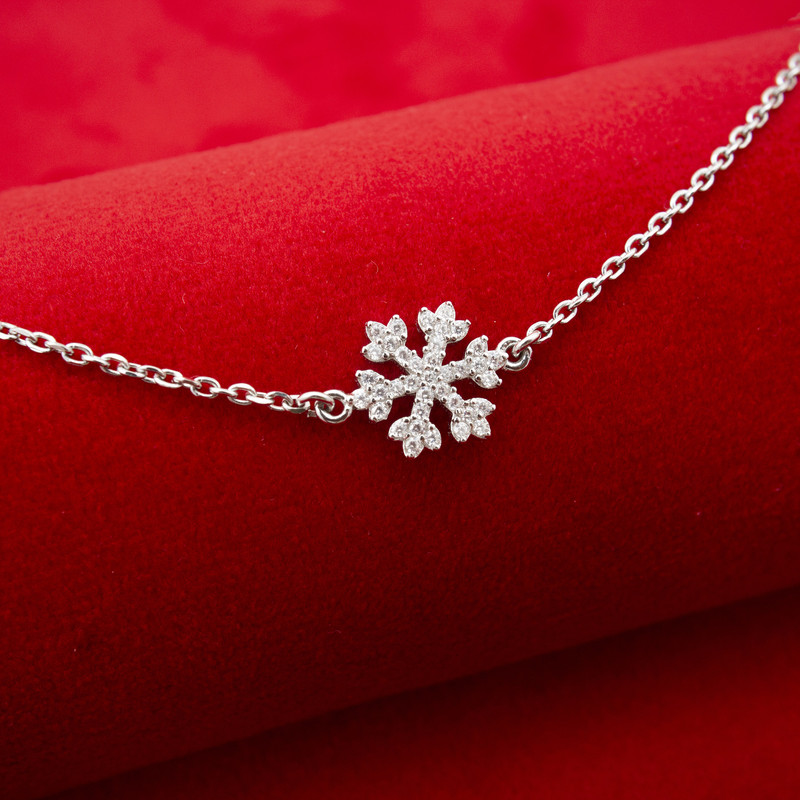 دستبند نقره زنانه مدل دانه برف AMT_D056