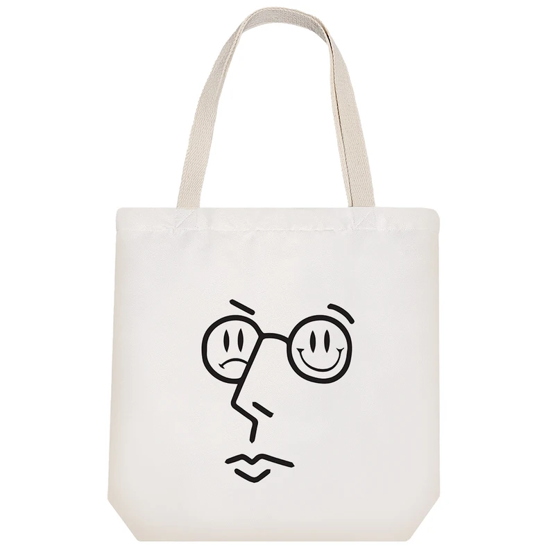 ساک خرید پارچه ای خندالو طرح پرتره چهره مدل توت بگ کد 6705