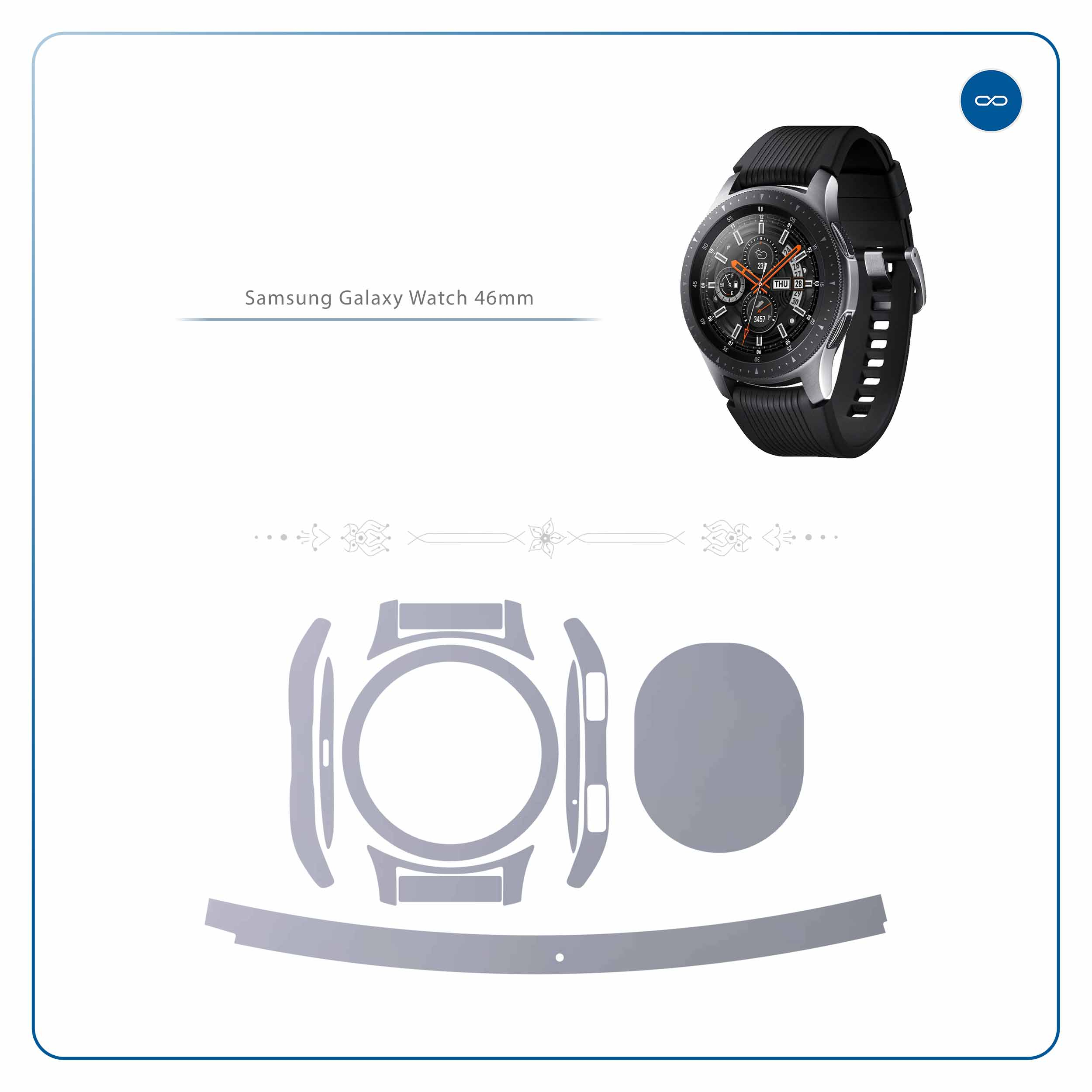 برچسب ماهوت طرح Matte-Silver مناسب برای ساعت هوشمند سامسونگ Galaxy Watch 46mm