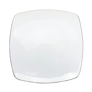 بشقاب غذاخوری توس مدل مربع لب طلا