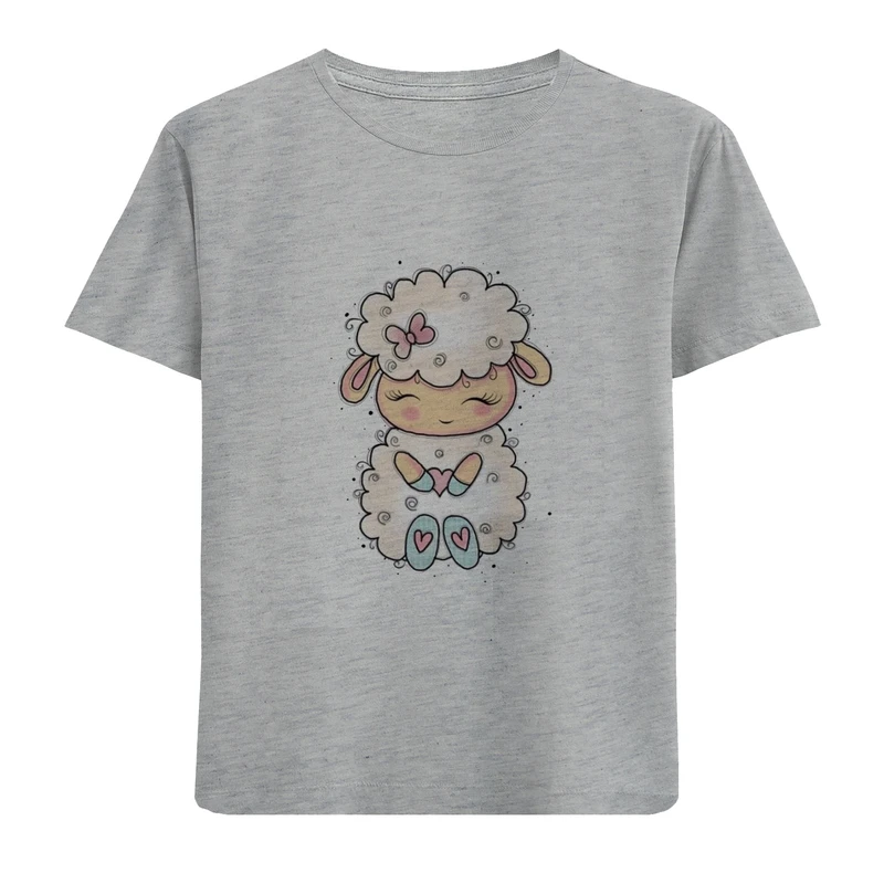 تی شرت آستین کوتاه دخترانه مدل بره D403