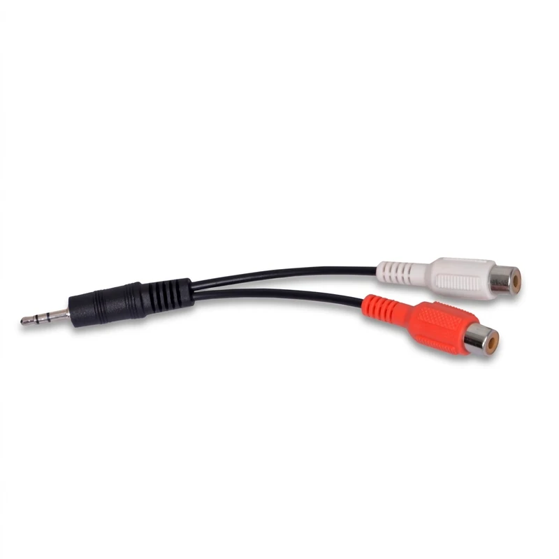  کابل تبدیل جک 3.5 میلی متری به مادگی RCA مدل a1b2 طول 0.15 متر
