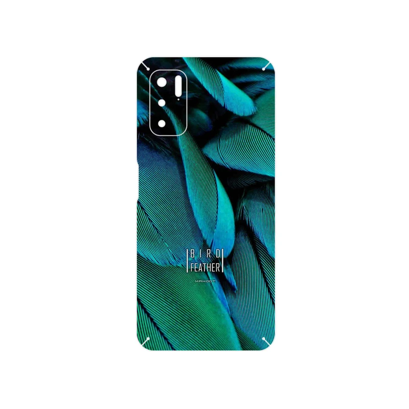 برچسب پوششی ماهوت مدل Green Feather مناسب برای گوشی موبایل شیائومی Redmi Note 10 5G