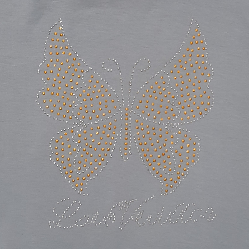 ست بلوز و شلوار زنانه مدل پروانه رنگ طوسی