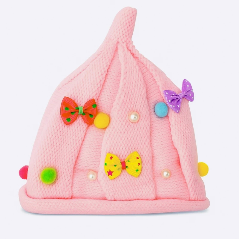 کلاه بافتنی دخترانه مدل پاستلیا