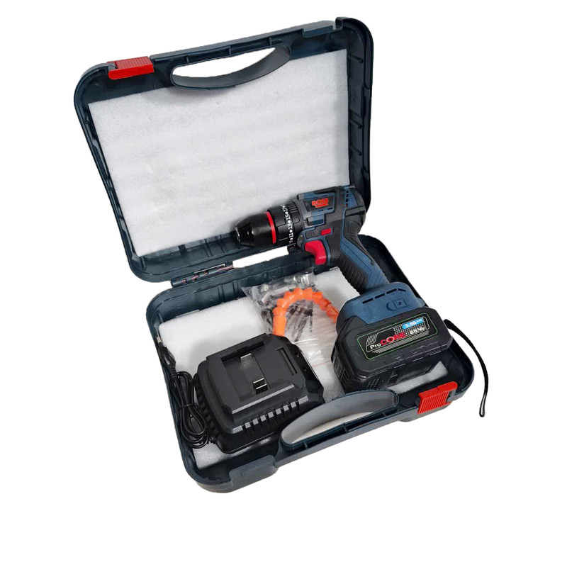 مجموعه 28 عددی دریل چکشی شارژی باس مدل BRUSHLESS-88VOLT- SIGNLE