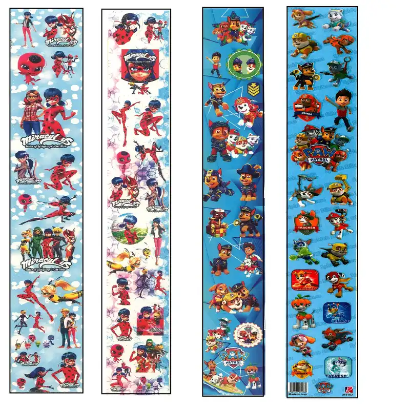 برچسب طرح دختر کفشدوزکی و سگ های نگهبان کد NGHE 041 بسته 4 عددی