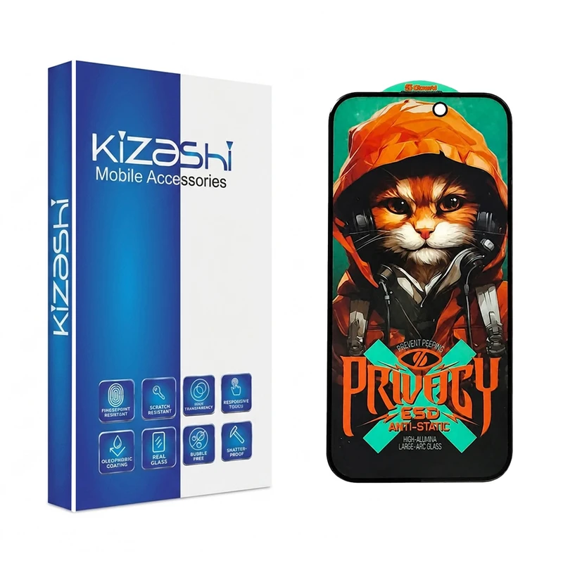 محافظ صفحه نمایش کیزاشی مدل حریم شخصی مناسب برای گوشی موبایل اپل iPhone 16 Pro