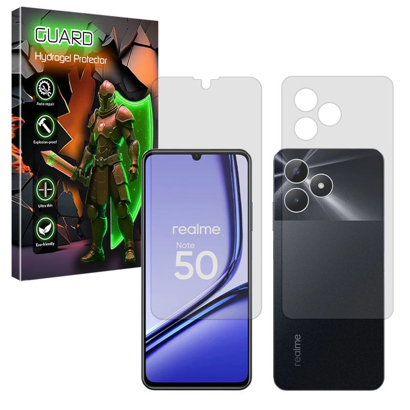 محافظ صفحه نمایش شفاف گارد مدل Tough مناسب برای گوشی موبایل ریلمی Note 50 به همراه محافظ پشت گوشی