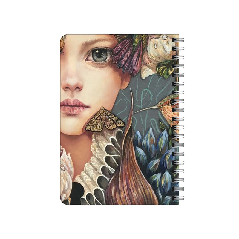 دفترچه یادداشت بامبیلیپ مدل چوبی طرح دختر و پرندگان کد 0566222