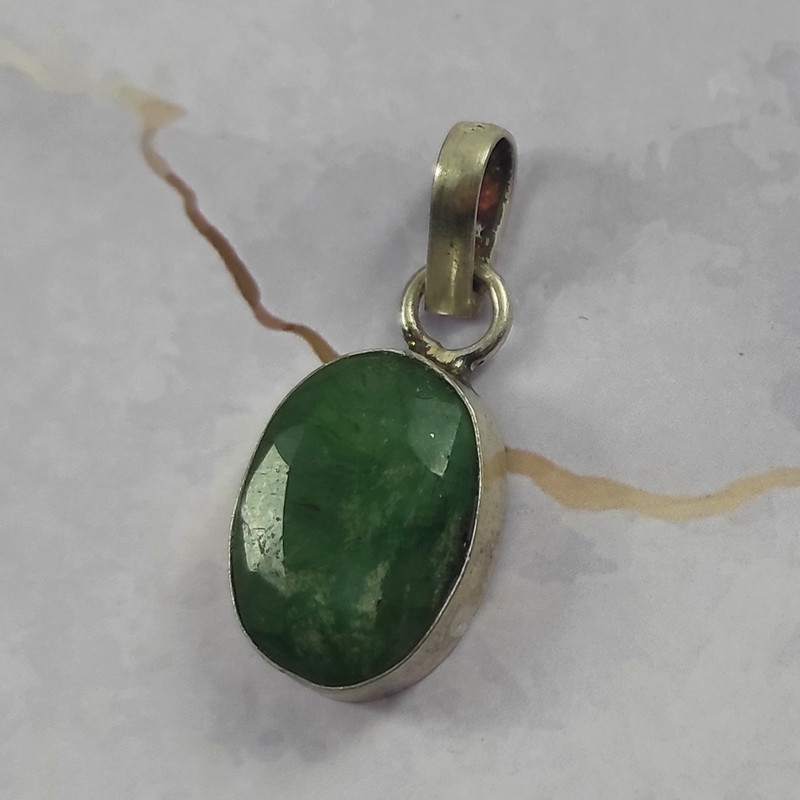 آویز گردنبند نقره زنانه سلین کالا مدل زمرد کد 8