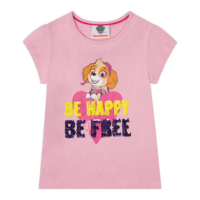 تی شرت آستین کوتاه دخترانه پاو پاترول مدل سگهای نگهبان AT300