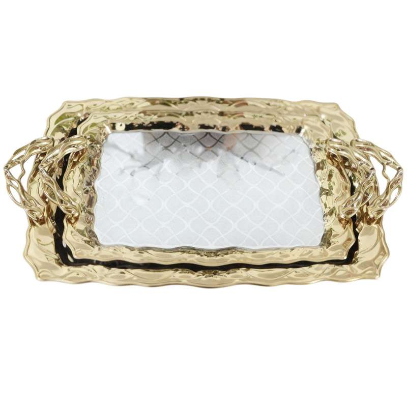 سینی دسته‌دار مدل اوریو مستطیلی کد p7890 مجموعه دو عددی