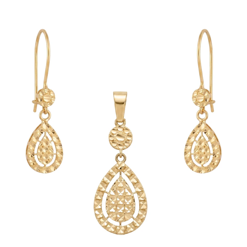 نیم ست طلا کم اجرت 18 عیار زنانه سهی مدل SS15