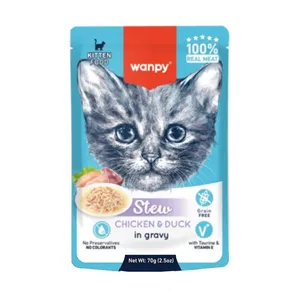 پوچ گربه بالغ ونپی مدل استیو طعم تن و سالمون وزن ۷۰ گرم