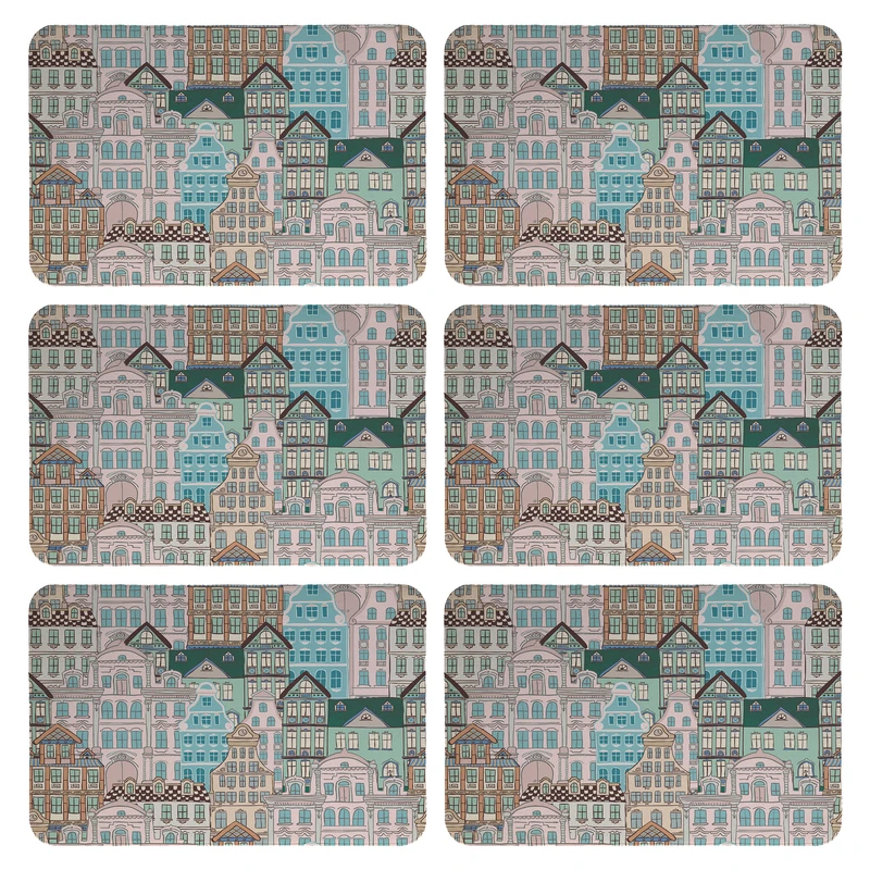 زیربشقابی طرح خانه کد 9375 بسته 6 عددی 