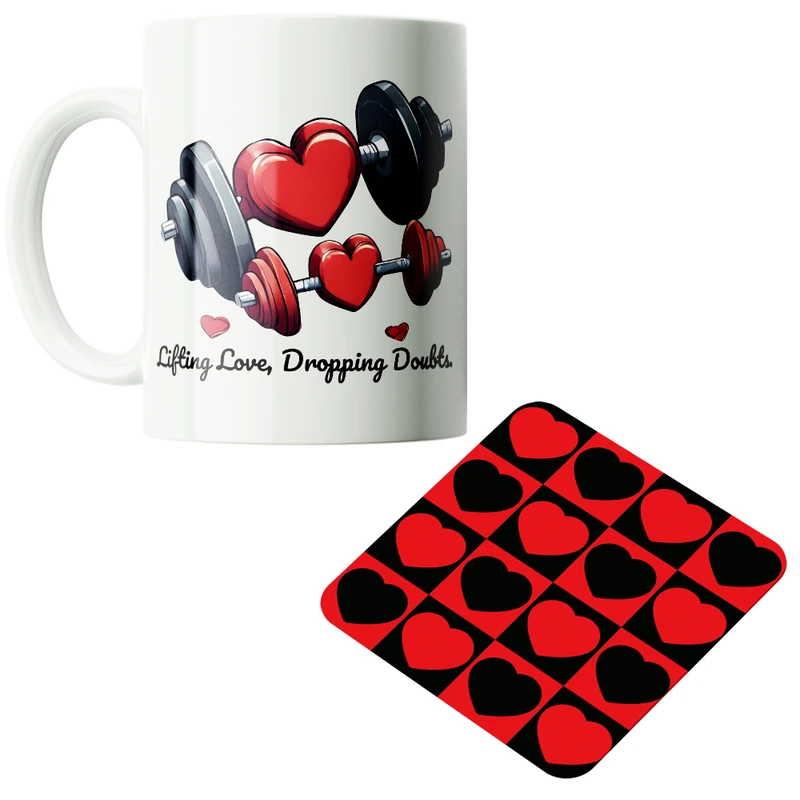 ماگ پاد آفرین مدل دخترانه ورزشی فیتنس باشگاهی جیم بدنسازی کد PZ101 به همراه زیرلیوانی