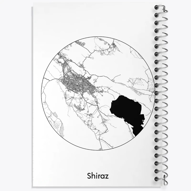 دفتر مشق 100 برگ خندالو طرح نقشه شهر شیراز کد F1707