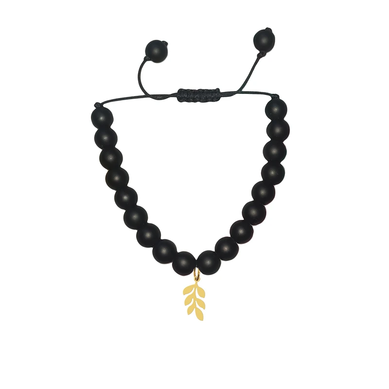 دستبند مهره ای زنانه هایکا مدل شاخه برگ کد bd.h 75