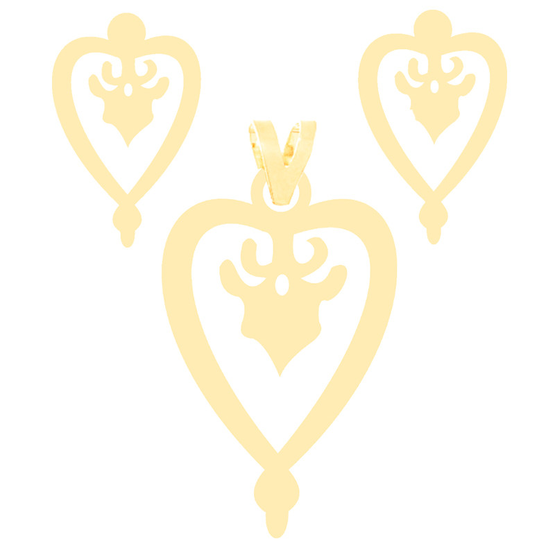 نیم ست طلا 18 عیار زنانه کرابو طرح گوزن مدل Kr8028